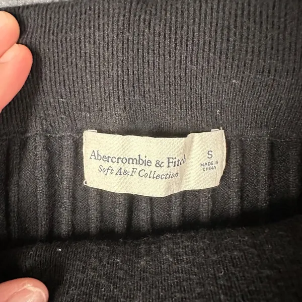 Abercrombie Fitch Womens S Black A-Line Pull‎ On Viscose Skirt Front Split - Image 4