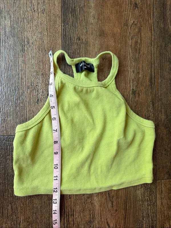 White Fox Boutique Lime Racerback Ribbed Crop Top - Image 5