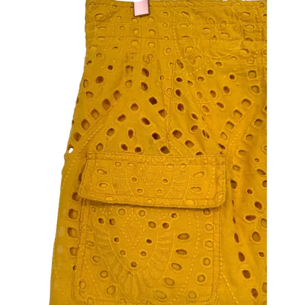 NWT Tracy Reese x Anthropologie Sunshine Eyelet Pencil Skirt Button‎ Front Sz 14 - Image 9