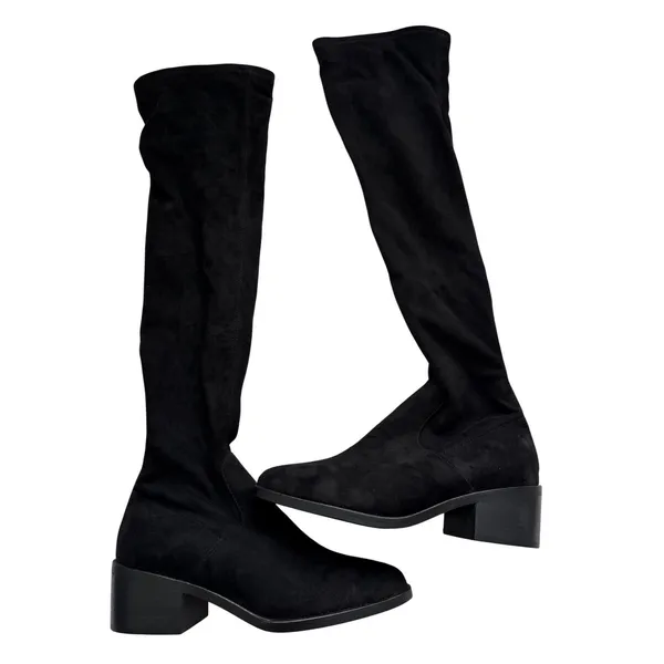 Steve Madden Georgette Black Over The Knee Stretch Boots Block Heel Size 6M - Image 3