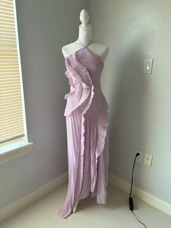 Lilac purple halter formal dress - Image 2