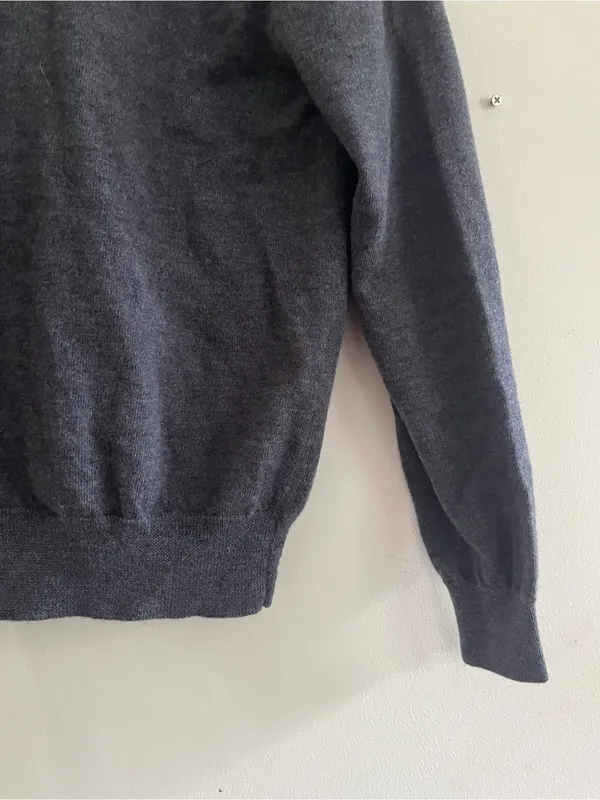 Vintage Gray Wool Turtleneck Knit Sweater Small Quiet Luxury Minimalist Capsule - Image 3