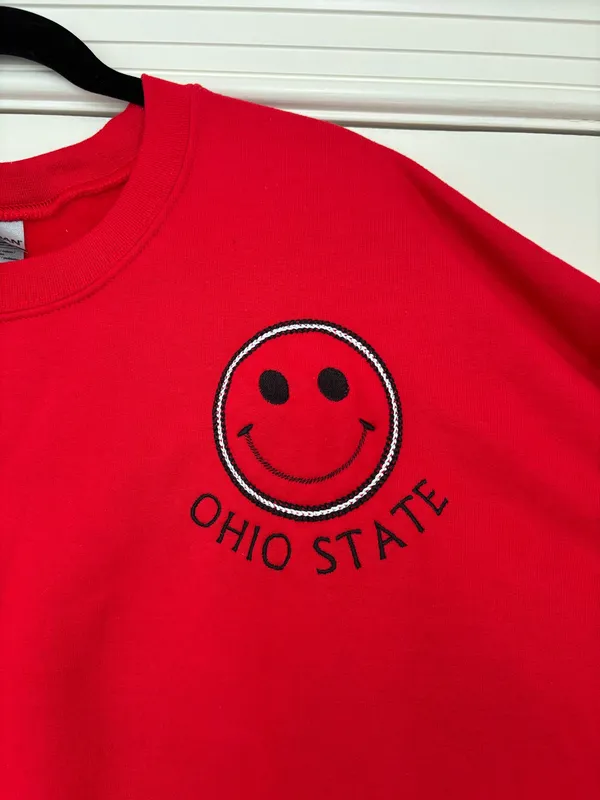 Gildan Ohio State Smiley Face Crewneck - Image 2