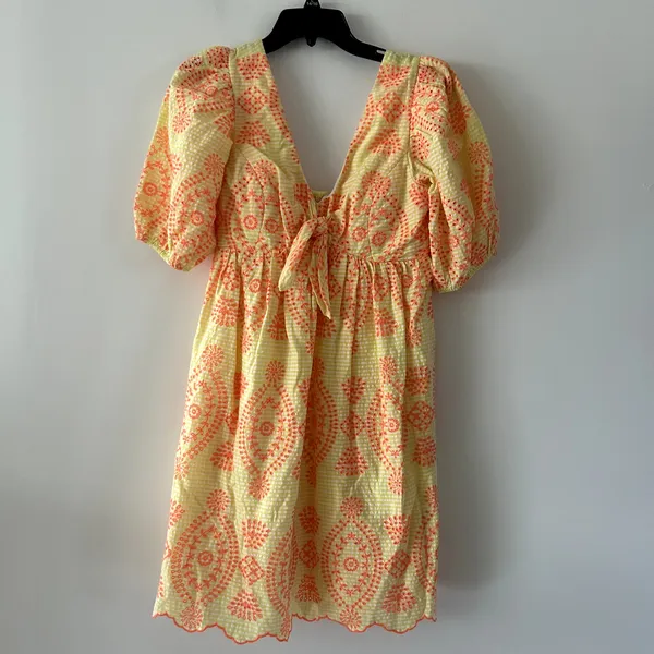 Lilly Pulitzer Sarafina Eyelet Yellow and Orange Patterned Babydoll Dress Size 2 - Image 2