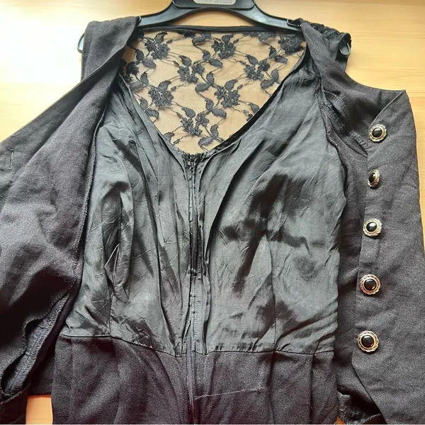 Vintage 80’s 90’s Black Lace-Up Jumpsuit‎ with Relaxed Fit sz 10 Carol Anderson - Image 11
