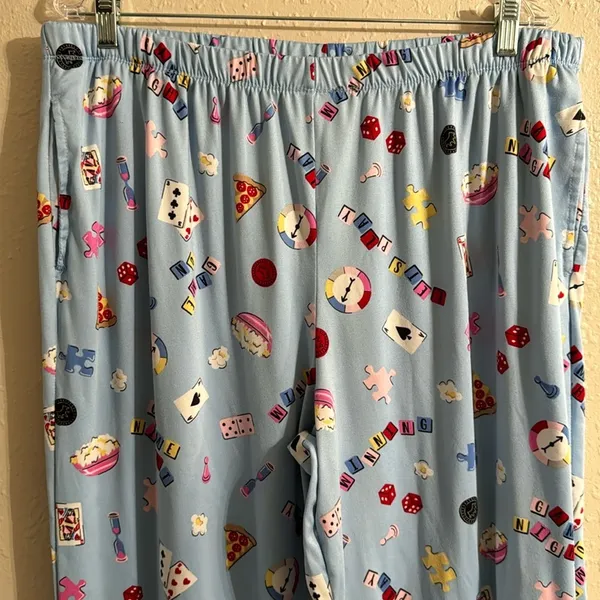 Womens Light Blue Game Night Joggers With Pockets - Image 4
