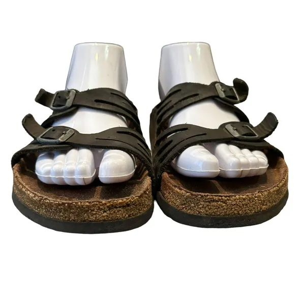 Birkenstock‎ Womens Granada Soft Habana Black Leather Sandals Size 40 US 9 - Image 2