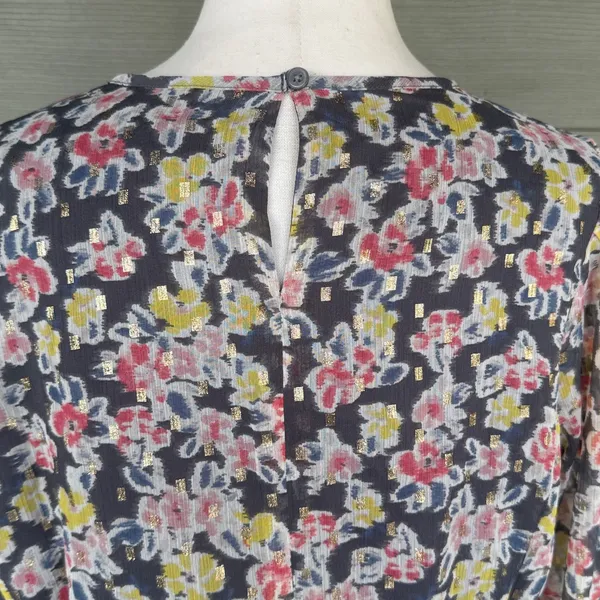 Loft Floral Shimmer Long Sleeve Dress - Image 9