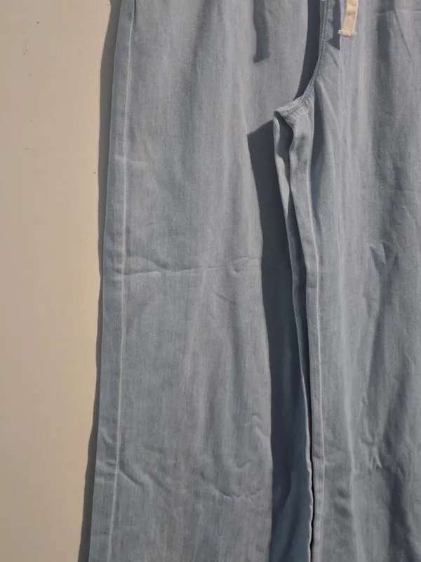 stradivarius Light Blue Wide-Leg Drawstring Jeans - Image 6