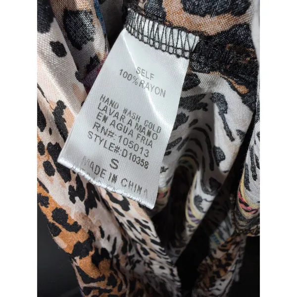 Savanna Jane Leopard Print Embroidered Maxi Dress Small‎ Boho Western - Image 4