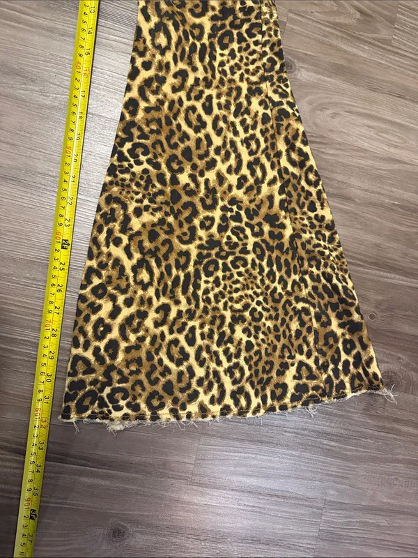 Forever 21 Leopard Flare Jeans 29 Fits 27x32 NWT Bell Bottom Animal Print - Image 9