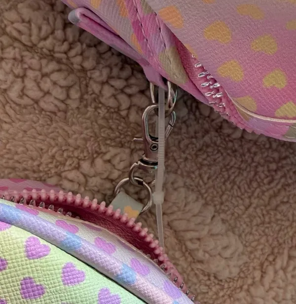 Under One Sky Girls Mini Backpack & Coin Purse - Pastel Rainbow Colors W/ Hearts - Image 11