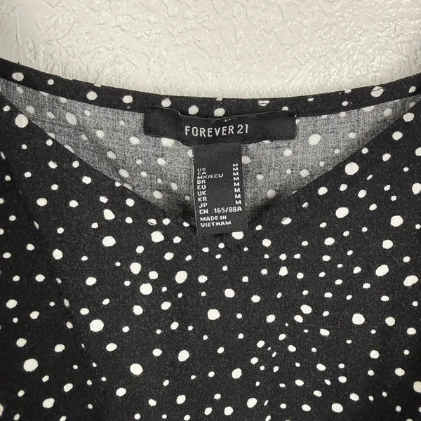 Forever 21 Black White Polka Dot 90s Girlhoodcore Swing Spring Summer Swing‎ Dress - Image 2