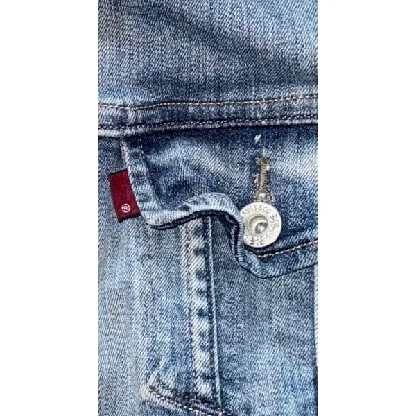 Levis Jean Jacket Womens Blue Medium Wash Trucker‎ Denim Y2K Size Large - Image 2