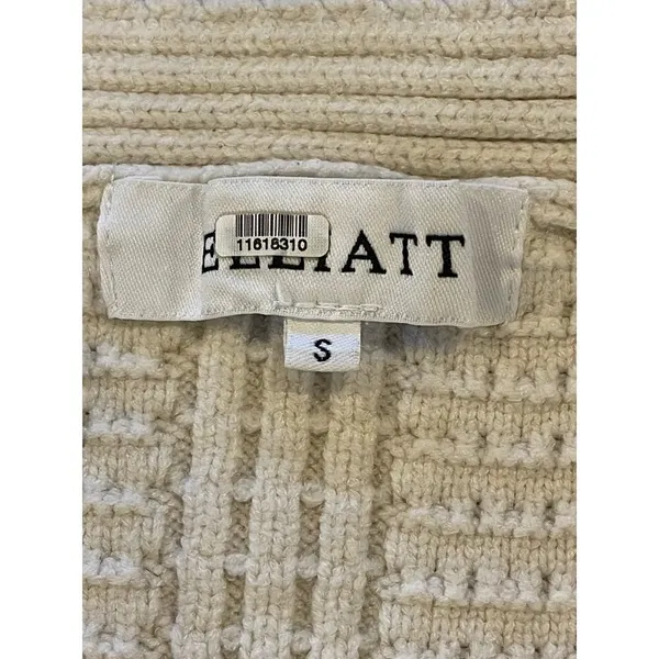 Elliatt Sweater Women Small Beige Ivory Knit Knit Open Front Long Line Cardigan - Image 9