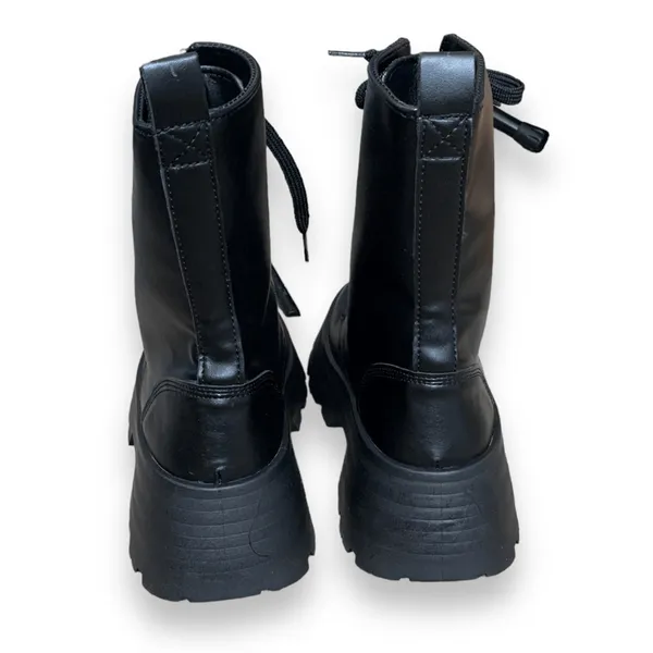 ASOS DESIGN Wide Fit Albany Boots Chunky Lug Sole Lace-Up Black Size 8 - ASOS - Image 7