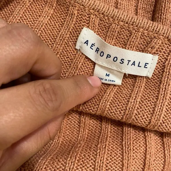 Aeropostale Ribbed Knit Cami Tank Brown Y2K Soft Girl Crop Top M - Image 4