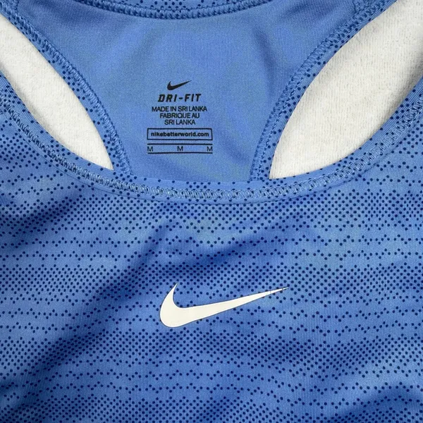 Nike Swoosh Dri-FIT Women’s Sports Bra Medium Blue Racerback Athletic - Image 3
