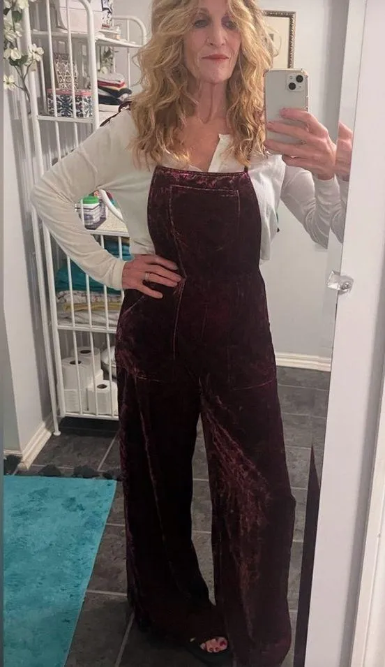 Anthropologie Velvet overalls wide leg S Anthropologie with paisley print - Image 11
