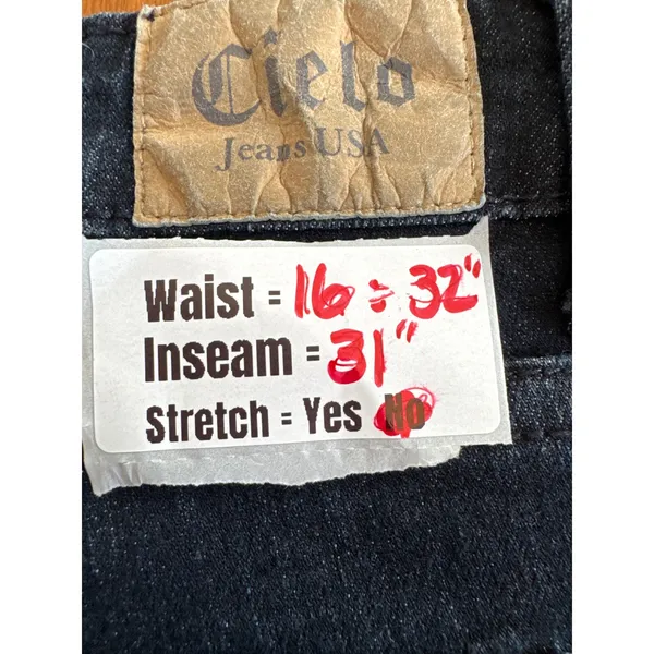 Cielo Jeans USA Womens Dark Wash Embroidered Rhinestone Straight Leg Jeans Sz 31 - Image 3