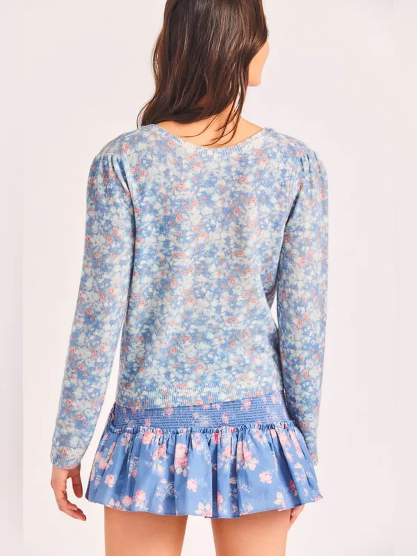 Love Shack Fancy - Simona Cardigan in Serenity Blue Wool‎ Cashmere Blend - Image 9