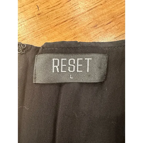 RESET Black Corset Mini Dress Size Large Goth Grunge Tulle - Image 7