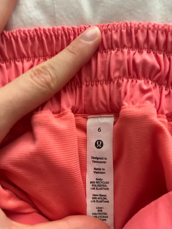 Lululemon Hotty-Hot Low-Rise Short 2.5” Color: Raspberry Cream - Image 4