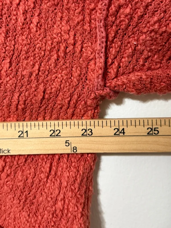 Free People Big Easy Cowl Neck Sweater Small Oversized Burnt Orange Fall EUC - Image 9