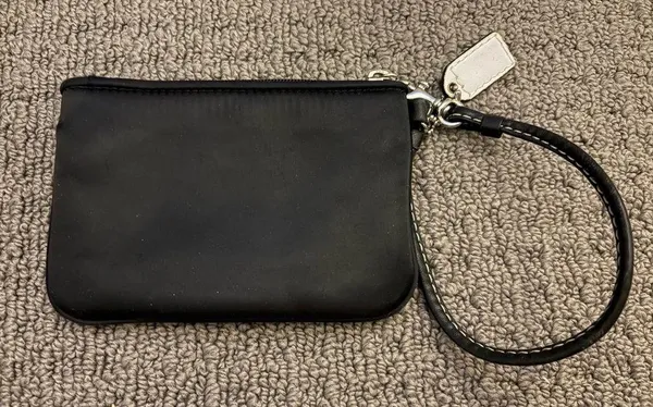 Coach Black Satin 4”x6” Wristlet - Image 3