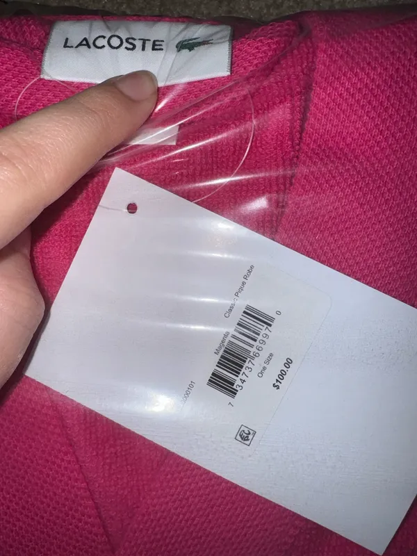 Lacoste Hot Pink magenta classic pique robe NWT - Image 7