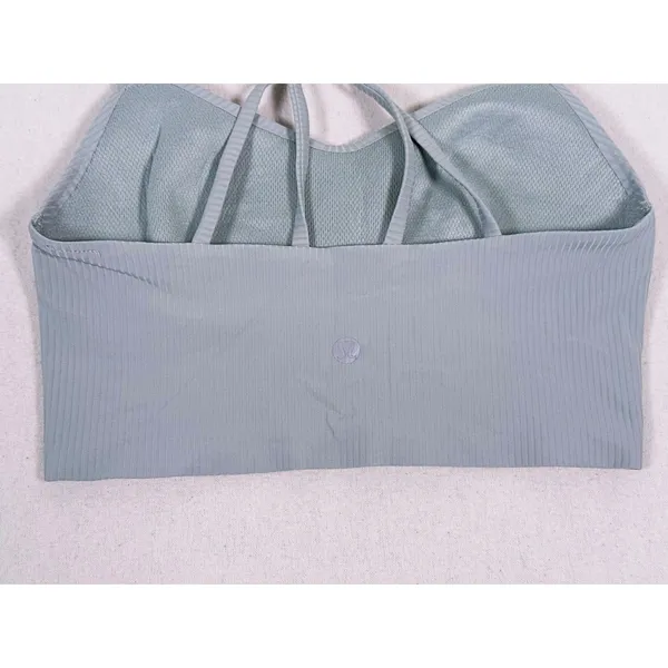 Lululemon Like a Cloud Ribbed Longline Sports Bra Size 2 Teal Yoga Pilates Gym - Image 6