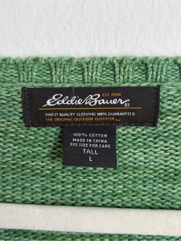 Vintage Eddie Bauer Knit Green Pullover - Image 4