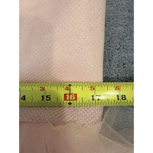 Pink Glitter Tulle Strapless Dress Corset Lace-Up Party Prom Mini 16 Formal Y2k - Image 9