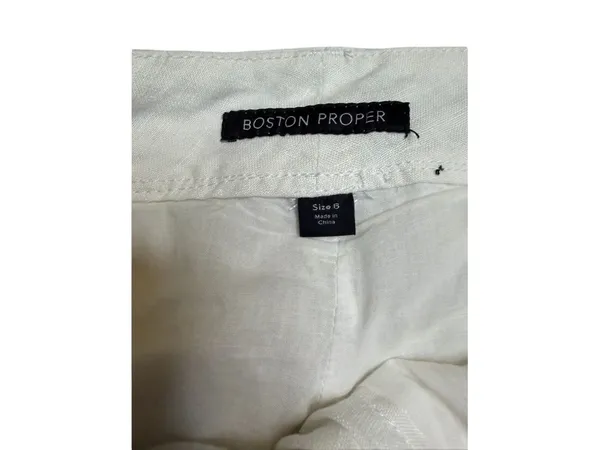 🤍 Boston Proper Size 6 White Linen Wide Leg Pants Resort Coastal Style 🤍 - Image 4