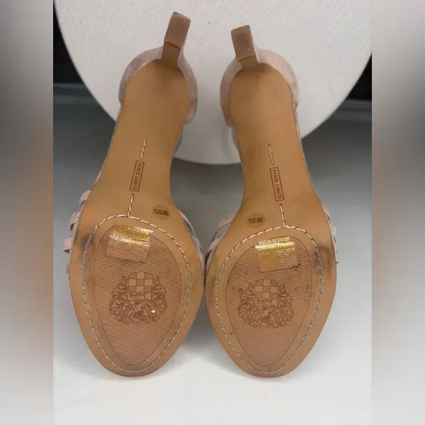 Vince Camuto Women’s size 8.5 Nude Metallic Ankle Strap 4” Heels Leather(B103)✨ - Image 8