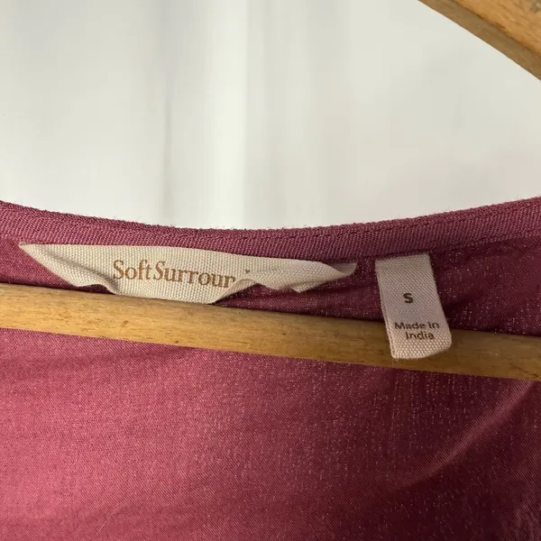 Soft‎ Surroundings Katriane Crepe Sleeveless Maxi Dress in Mauve Size Small - Image 4