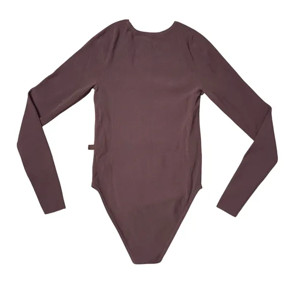 Lululemon Ribbed Long Sleeve Bodysuit Women XS/S Brown Good Espresso Scoop Neck‎ - Image 6