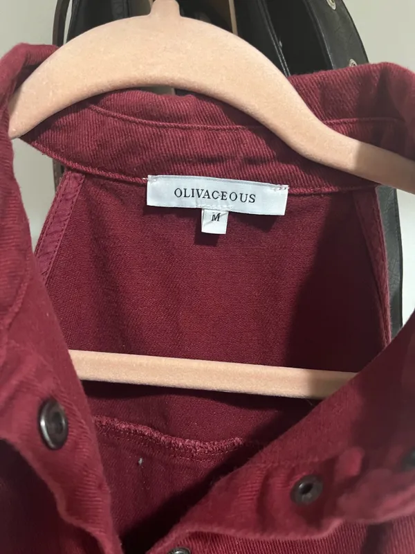 maroon corduroy dress button up - Image 3