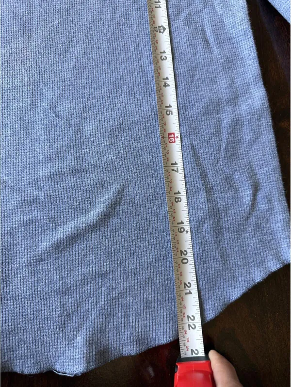 Cuddl Duds Thermals Light Blue Waffle Knit Long Sleeve Top Size S - Image 6