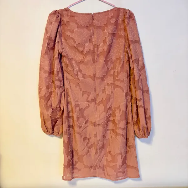 Belle & Bloom Kiss the Stars Puff Long Sleeve Mini Dress Floral Rose Womens XS - Image 5