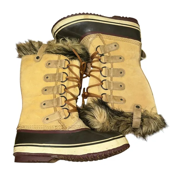 Sorel Joan of Arctic Waterproof Winter Boot Tan Black‎ Size 8 - Image 6