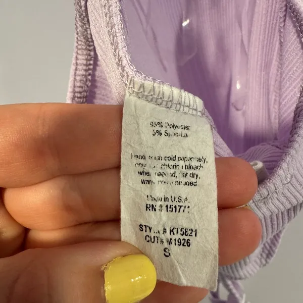 Purple ribbed Le Lis open‎ back bodysuit - Image 2