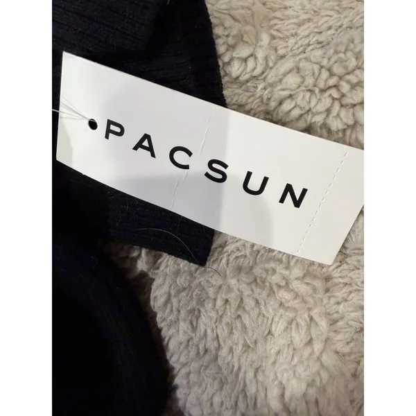 NWT PAC SUN LA Hearts Black Off-The-Shoulder Button Front Sweater Size XS - Image 7