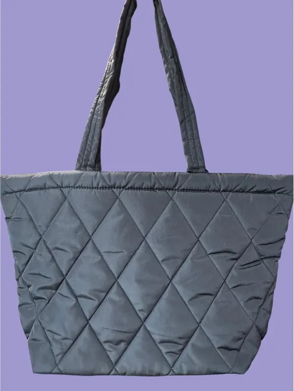 Vera Bradley Quilted Tote Bag with Floral Interior Lining - Image 2