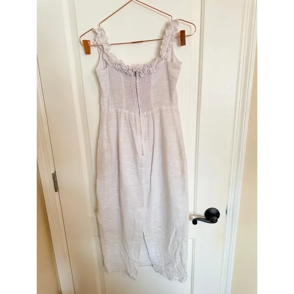 Petal + Pup Dress Womens 4 White Off Shoulder Ruffle Midi Cotton‎ ABG03 03629 - Image 7