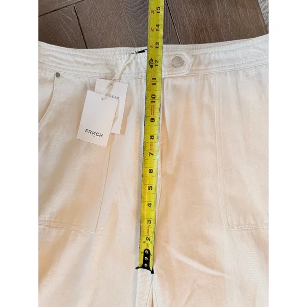 NWT FRNCH Paris Bianca Wide Leg‎ Trousers Women Large Creme High Rise Denim New - Image 7