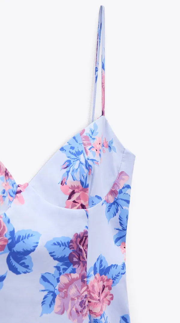 net floral print corset style mini boho dress - Image 9