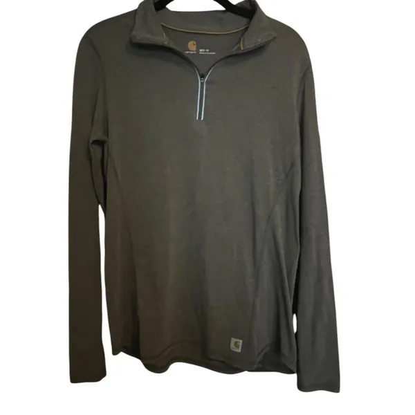 Carhartt Women's For1/4 Zip Lightweight Pullover Olive Green - Image 4