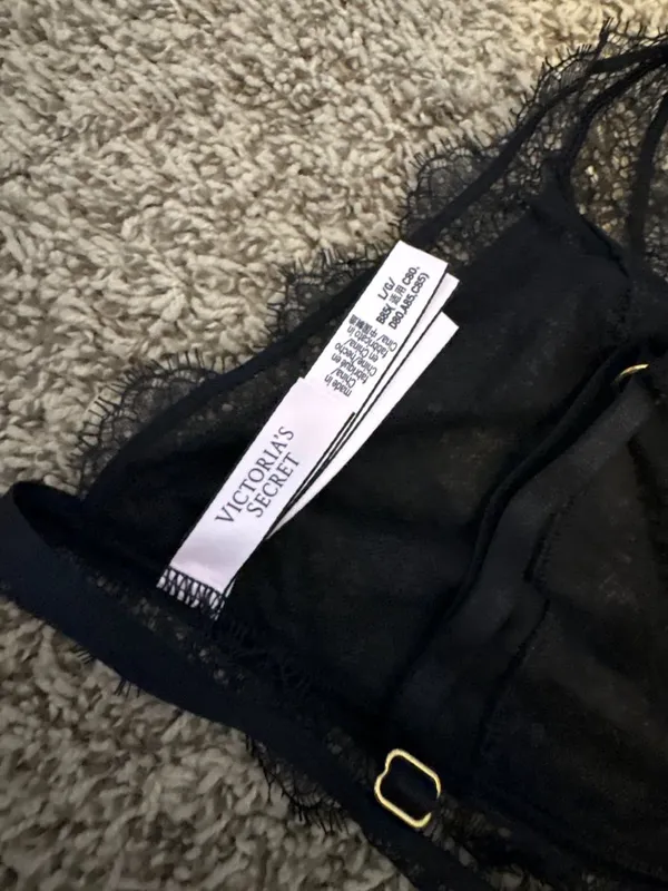 Victoria's Secret black lacy triangle bralette - Image 4
