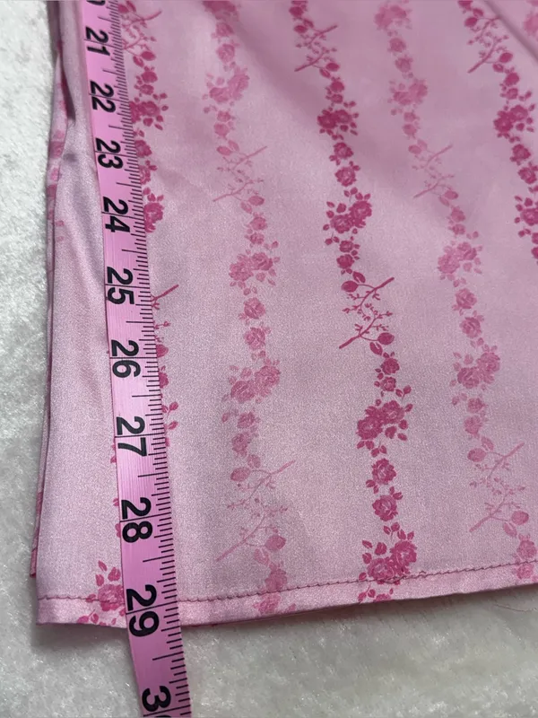 Rareraw Cottagecore Coquette Pink Satin Pajama Set Size Medium - Image 11
